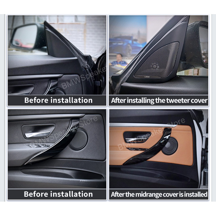 Car Tweeter Covers For 8MW F34 3GT 3 Series Speakers Audio Trumpet Head tTeble Speaker ABS Original 