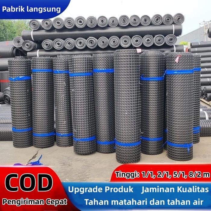Pagar Plastik Kebun Jaring Kawat Plastik Mesh Ram Plastik Hitam Lubang 3,5cm Alas Lantai Ayam Hiasan