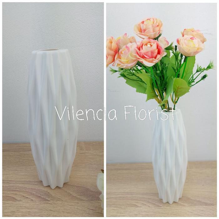 Pot vas bunga plastik tinggi dekorasi