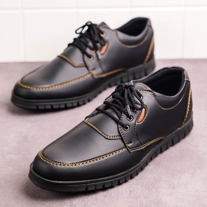Aerostreet - Paulmay Sepatu Sneakers Pria Modena 23 - Hitam Casual Karet Shoes Kerja Pantofel Kasual