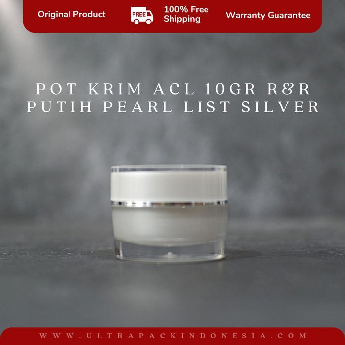 POT AKRILIK RNR 10GR PUTIH LIS SILVER / ACRYLIC JAR 10GR STD