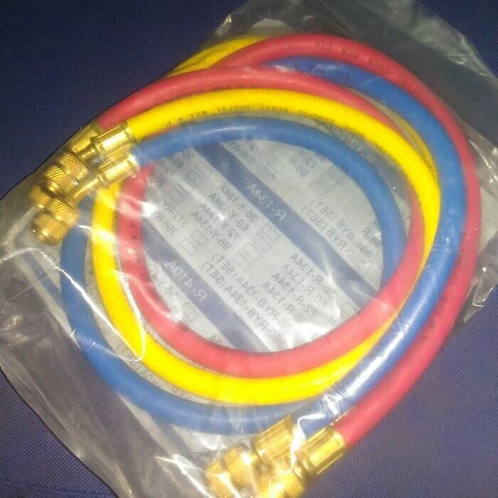 PAKET 1KG FREON R32 + SET SELANG MANIFOLD R32 UTK ISI SENDIRI PRAKTIS