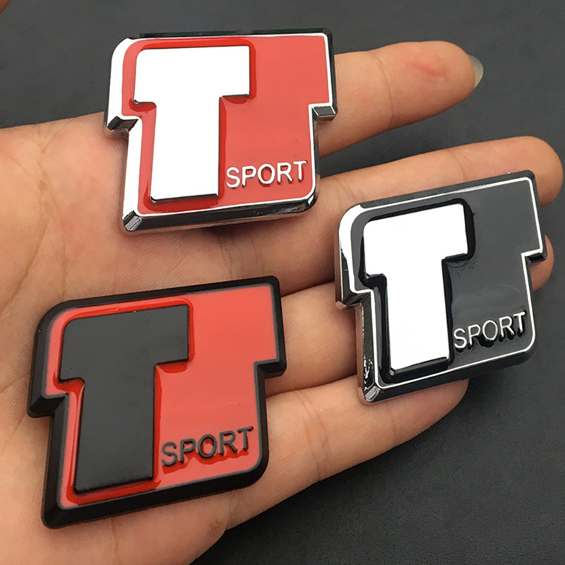 Car T Sport Logo Trunk Body Badge Emblem Decals Sticker For Toyota 86 CHR SUPRA Corolla Prius YARiS 