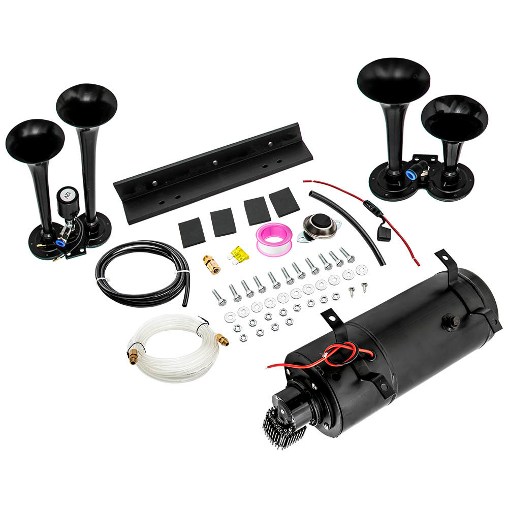 Train Horn Kit for Truck/Car/Pickup Loud System /1G Air Tank /150psi /4 Trumpets