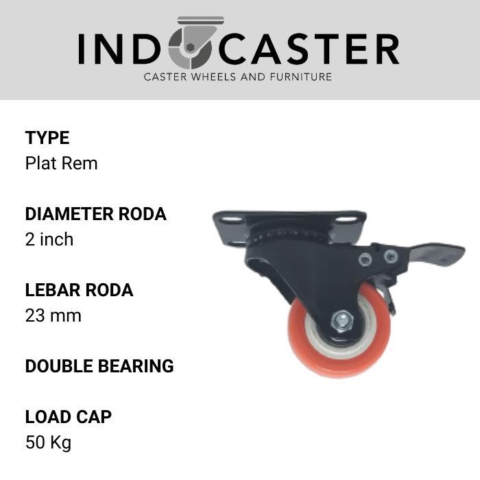 Promo Roda Etalase PU RHJ-TW Medium Duty Diameter 2 Inch Plat Rem