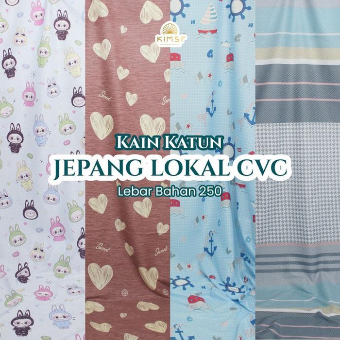 Bahan Kain Meteran Katun Jepang Lokal Cvc Katun Motif Premium / Kain Sprei Kain piyama / Bahan Kain