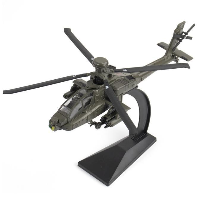 Diecast Skypilot Miniatur Pesawat Helicopter Ah-64 Apache Mainan