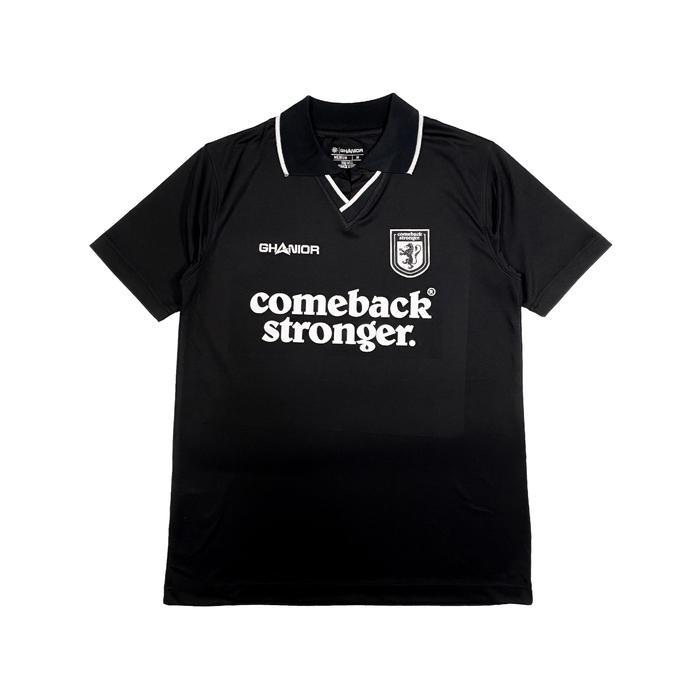 "New" Ghanior Comeback Stronger Casual Jersey Vintage Retro Regular Fit Simple Elegan Warna - BLACK