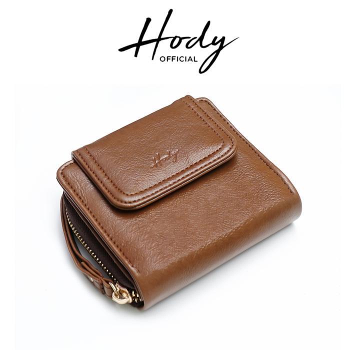 Hody Bag - Dompet Lipat Wanita Card Holder Dompet Kulit Wanita Tali Pendek -