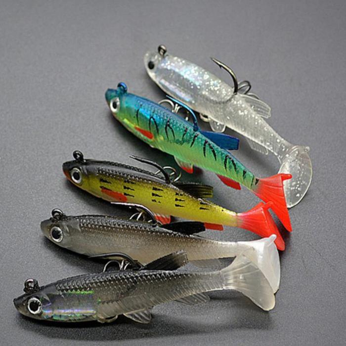 Umpan Pancing Ikan Soft Lure / Fishing Lure + Kail / Umpan Ikan Bahan Karet Silicon 8 - 8,5 cm