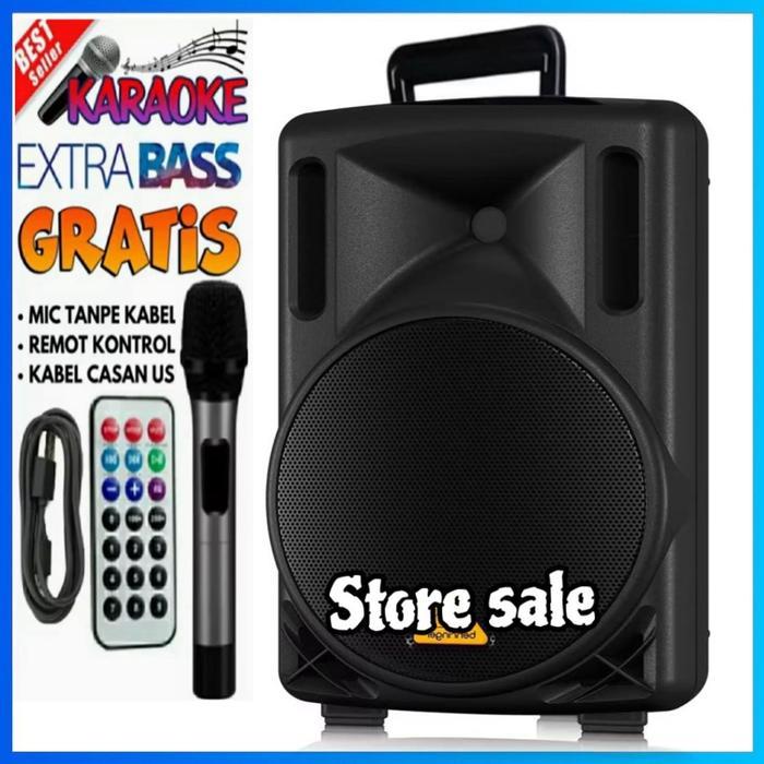 Speaker Bluetooth Karaoke Extra Bass Gratis Mic Ukuran Jumbo / Spiker Aktif Karoke Besar / Kimiso /