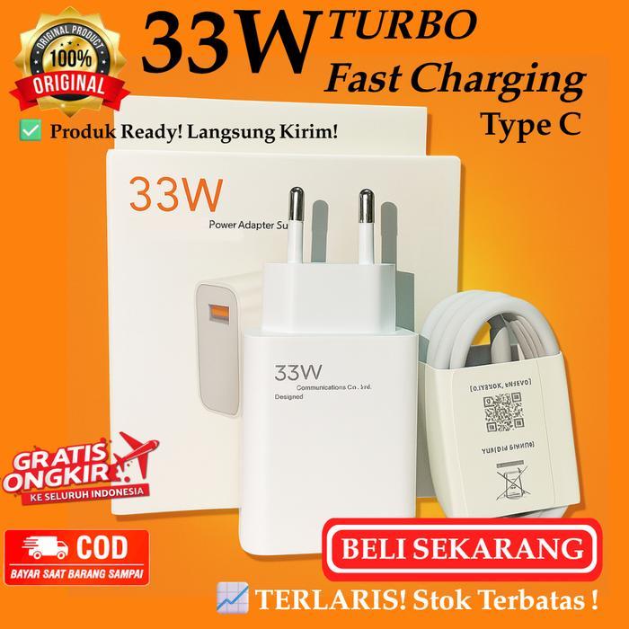 CHARGER XIOMI NOTE 9 PRO 10S 11 12 4G TURBO FAST CHARGING 33W ORIGINAL CASAN CARGER CAS 33 WATT ORI