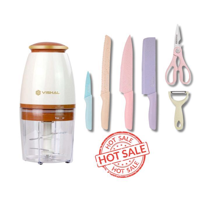 Philips - Capsule Blender Portable Mini Serbaguna+6In1 Pisau Set Stainless Dilapis Anti Lengket