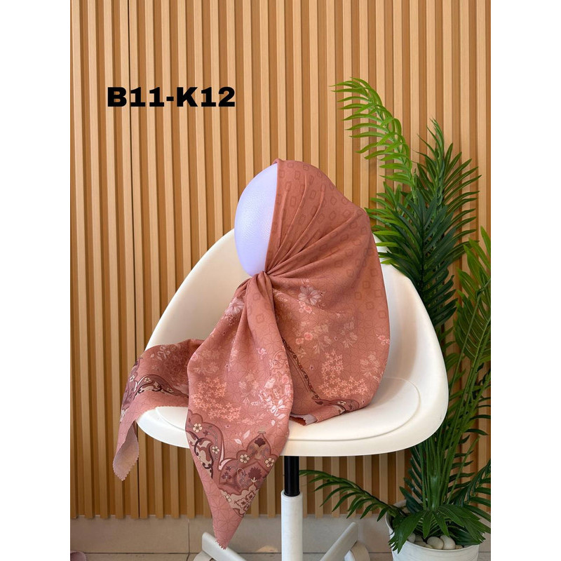 PREMIUM HIJAB SEGIEMPAT VOAL TERLARIS PRINTING MOTIF TERBARU LASERCUT 140