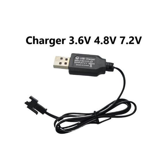 KABEL CHARGER BATERAI RC USB 3.6v 4.8V 7.2v 3.6Volt 4.8volt 7.2Volt UNTUK REMOTE CONTROL MOBIL