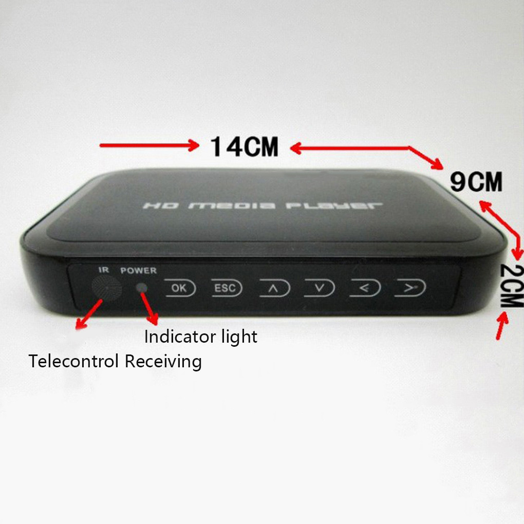 Full HD 1080P Media Player Center Multi Media Video Player HD SD SDHC MMC Cards USB Remote Control