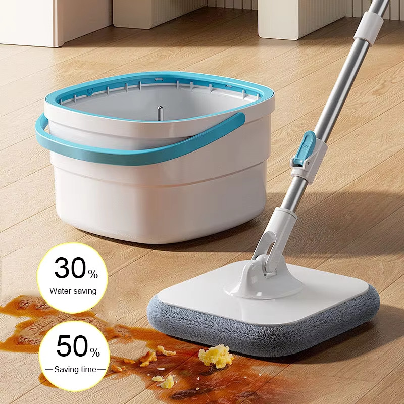 360-Degree Rotating Mop With Spin Bucket Set Automatic Dehydration Hand Free Floor Cleaning Mop