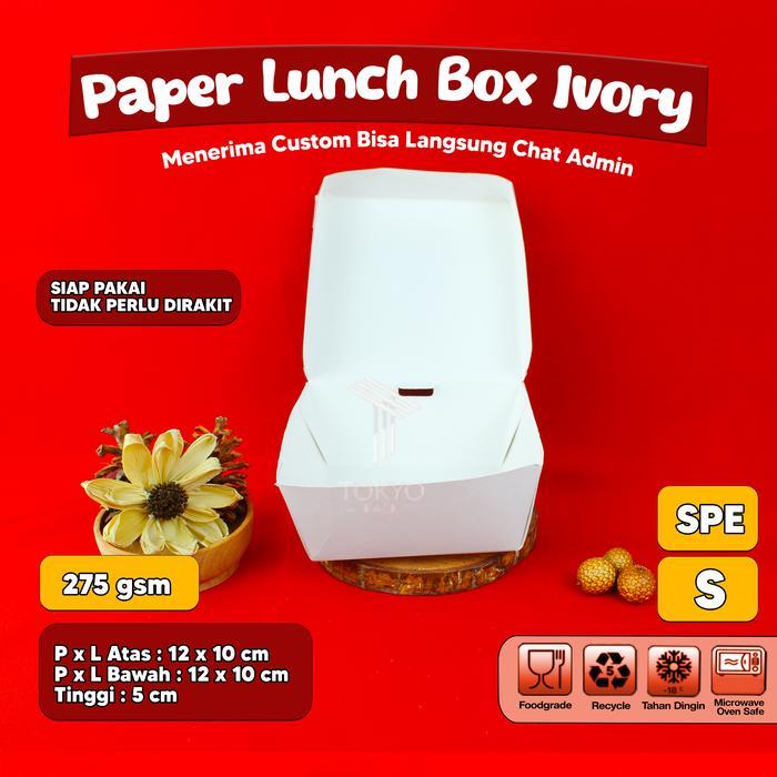 Paper Lunch Box Putih Uk S, M, L - Lunch Box Kertas - Lunch Box Kertas