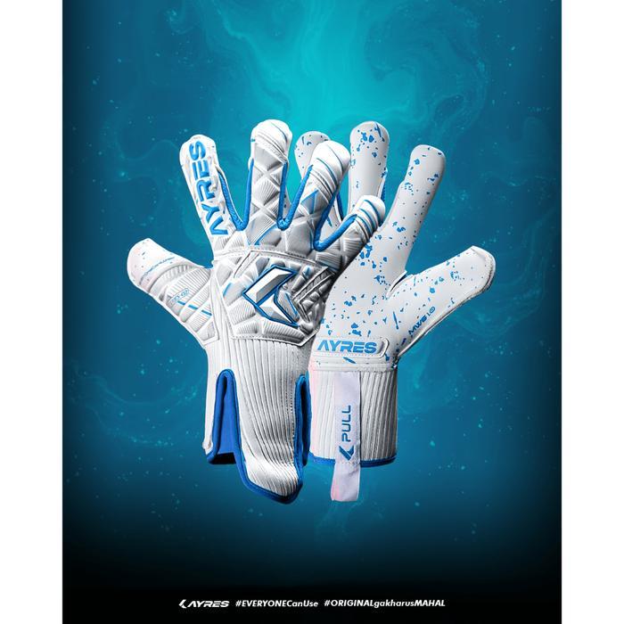 Ayres Sarung Tangan Kiper Ayres Series-02 Gloves Goalkeeper Football White Blue
