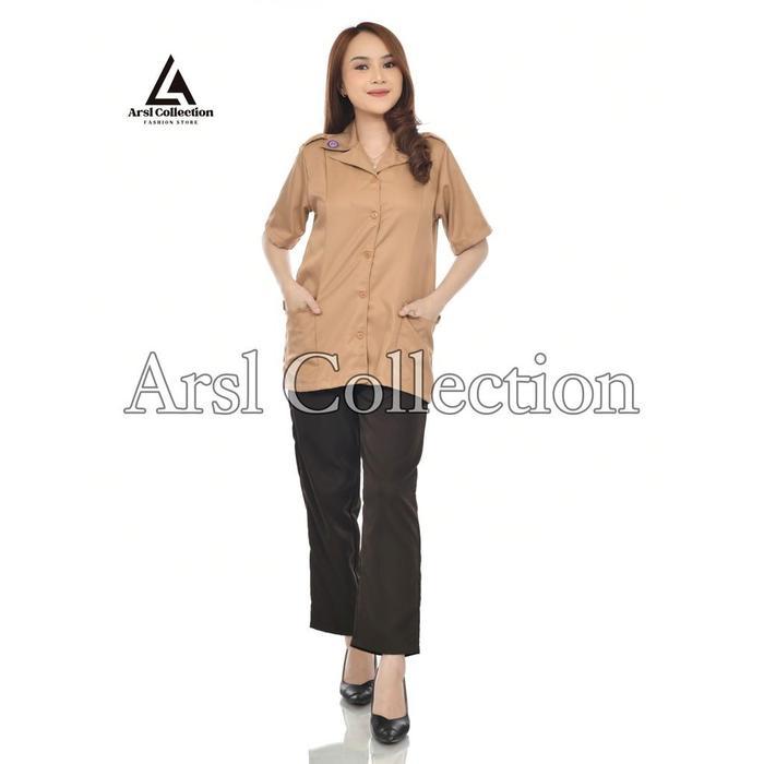 DISKON Setelan Seragam Pramuka Pembina Guru WaniSetelan Seragam Pramuka Pembina Guru Wanita Lengan