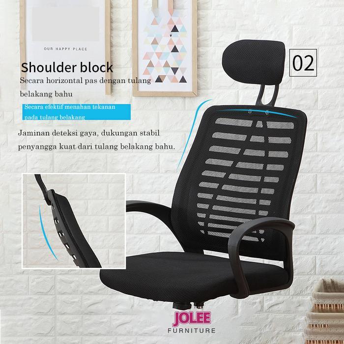 Kursi kantor headrest simpel/Kursi Kantor/Kursi Kerja/Kursi Belajar/Kursi Gaming/ Kursi Staff Besi