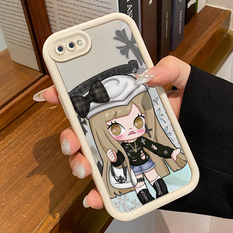Casing Hp Realme C2 Realme C2s OPPO A1K Case Casing Boneka perempuan anime Pola Kasus cermin tangga 