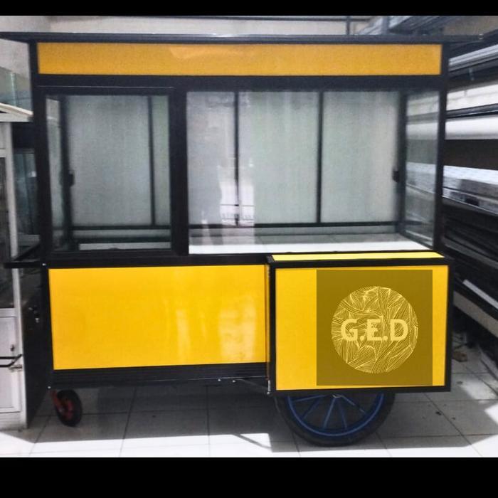 Gerobak dorong aluminium premium