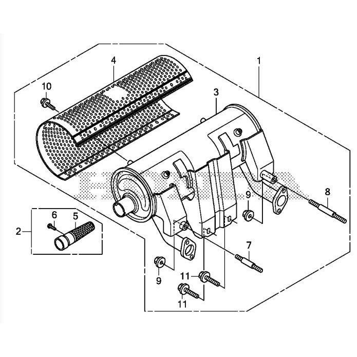 Honda GX 630/660/690 Muffler V Twin Right