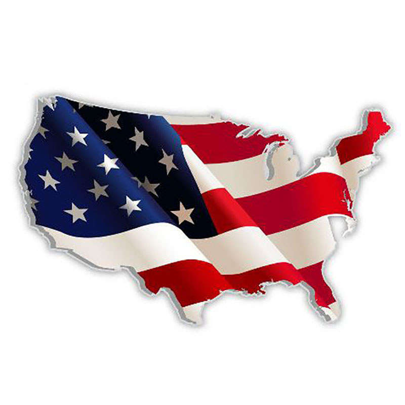 V1632 # Amerika Serikat Amerika Amerika Peta Bendera Stiker Mobil Truk Perahu Stiker Laptop Grafis S