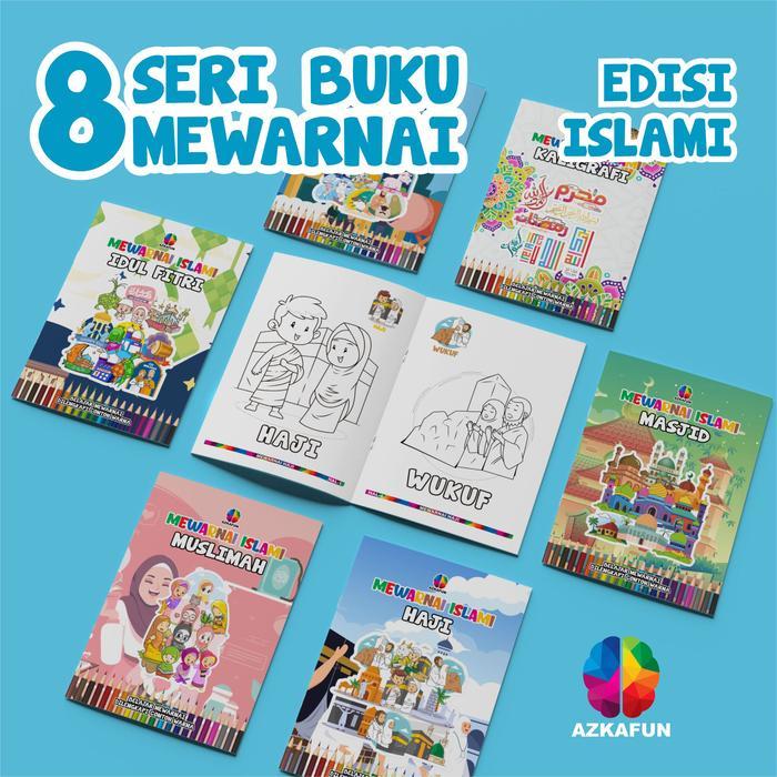 PAKET 8 BUKU MEWARNAI ISLAMI - buku mewarnai anak