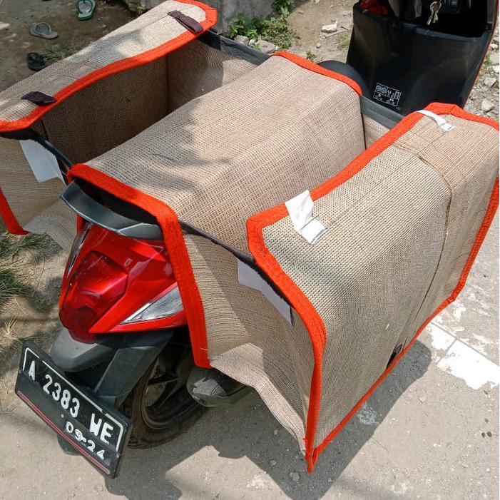 KERANJANG MOTOR/TAS MOTOR/TAS OBROK/TAS BELANJA MOTOR BAHAN GONI TEBAL
