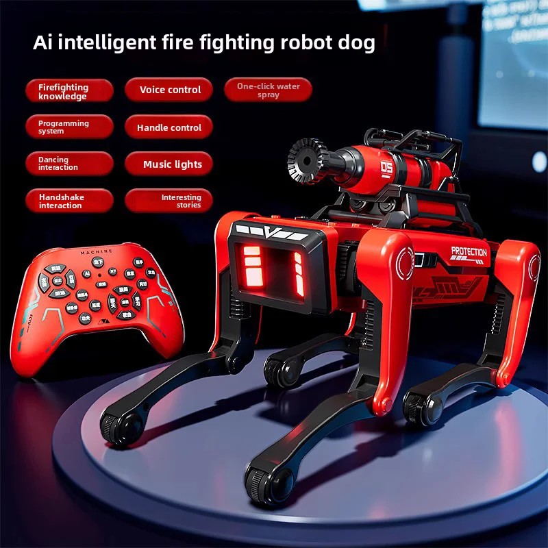 QINO Electric RC Intelligent Robot Dog with Clip Multifunction RC Mechanical Dog Educational Toy