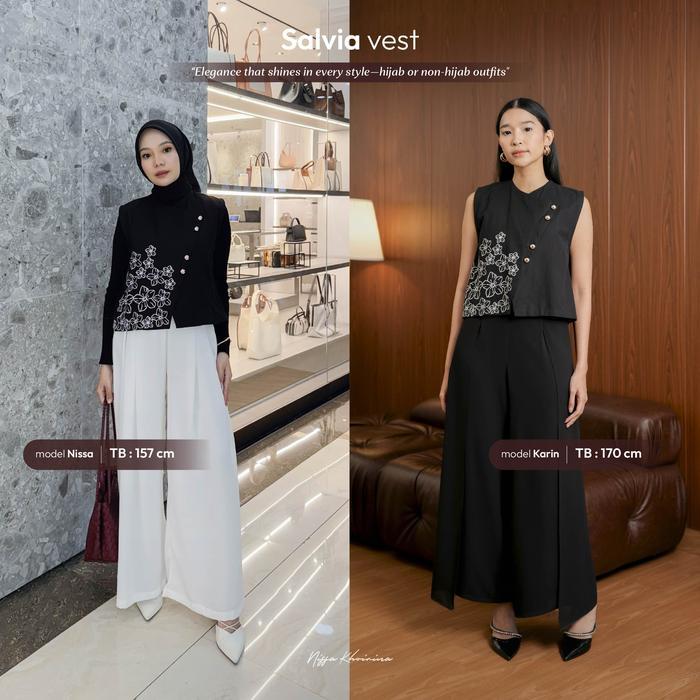 Bynissa - Salvia Vest - Outerwear - Outer - Vest - Linen - Bordir - Embroidery - Basic - Baju Atasan