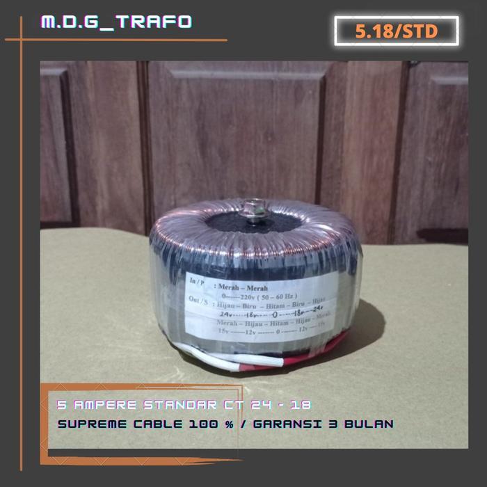 trafo toroid donat 5A CT 24V - 18V