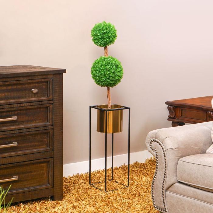 Informa Pot Tanaman Dengan Stand 70.5 cm - Gold Rak Bunga Tempat Vas Dekorasi Rumah Pajangan Bunga