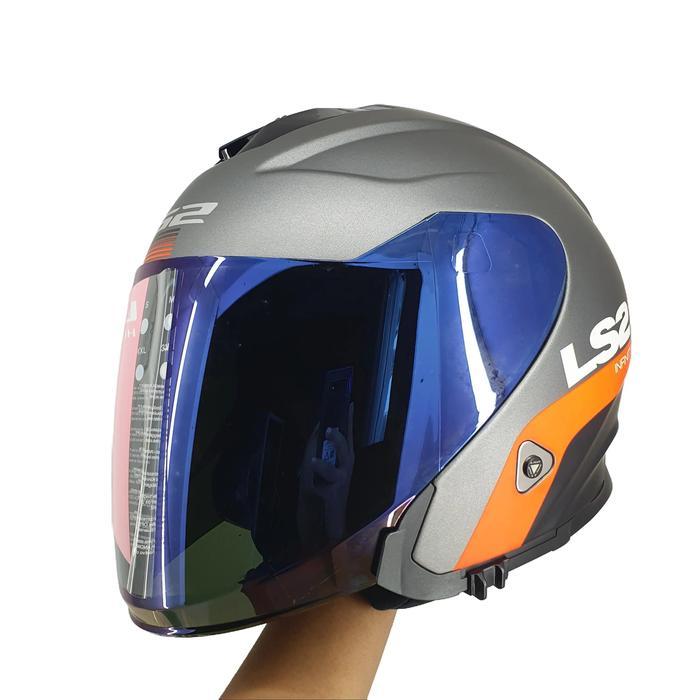 Visor Kaca Helm Ls2 Of521 Infinity Iridium Blue