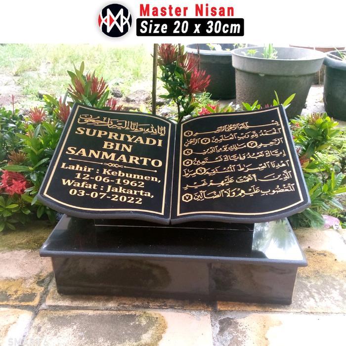 Batu Nisan Granit Batu Makan Kuburan Plus Dudukan Bentuk Buku Terlaris