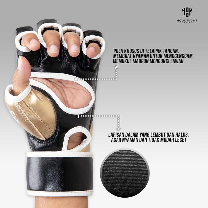Sarung Tinju MMA Gloves Hook Impact Gold UFC Glove, Gloves MMA
