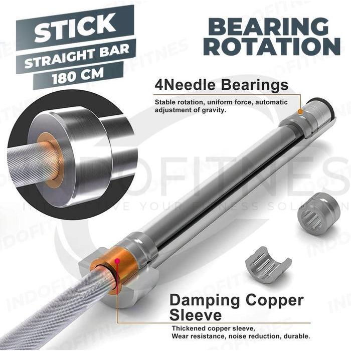 BODYMASTER Stick Olympia 180cm Dumbell Olympic Bar Barbel Gym Chrome Best Quality