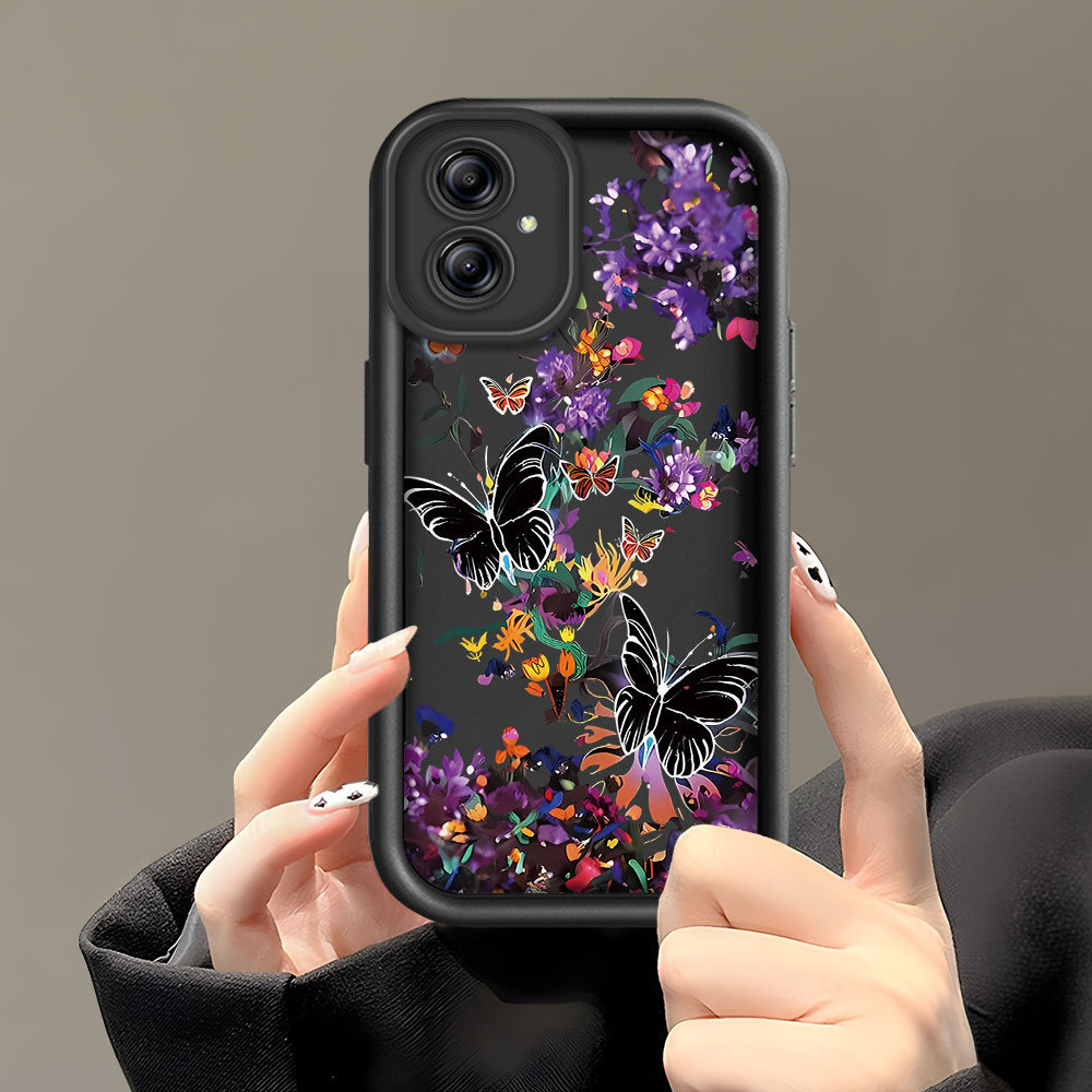 Casing Hp Untuk Compitable With Samsung Galaxy A04E Phone Case Softcase Soft Imut Kesing Bunga Kupu 