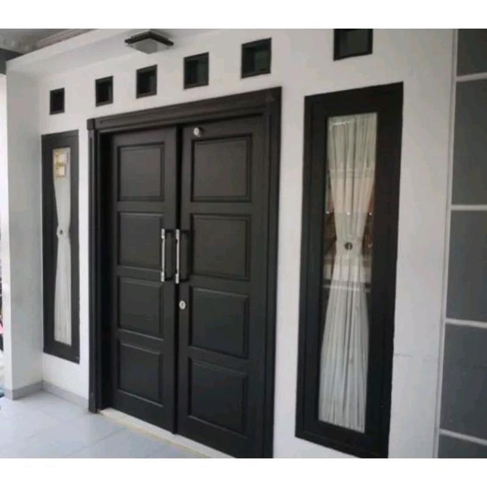 pintu utama tarung ( kupu-kupu ) minimalis set jendela kanan kiri - Kayu kamper, kayu oven secound