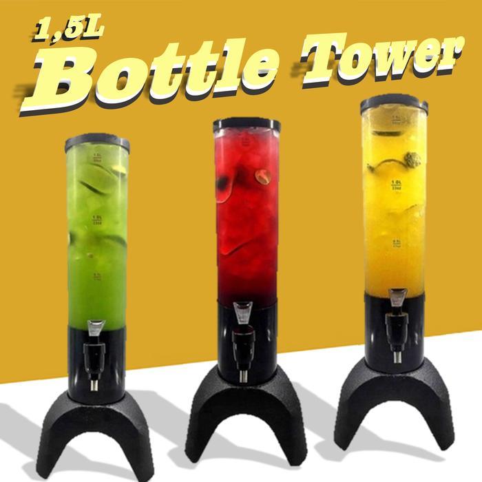 JSHOPPE 1,5 Liter Drinking Tower / Botol Tower / Tower Drink / Minuman Tower / Botol Minum / Botol