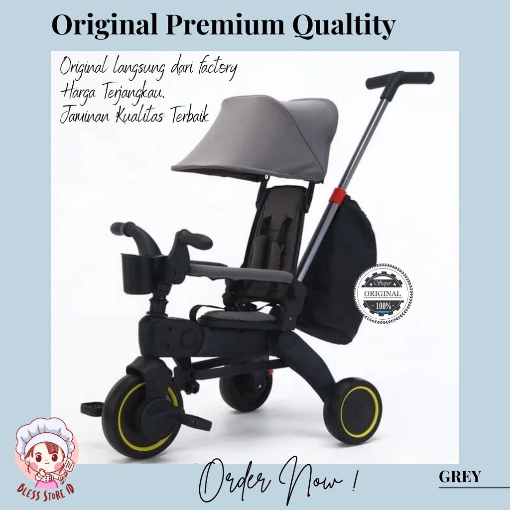 Sepeda Stroller Anak Lipat / Sepeda Anak Roda Tiga Bisa Dilipat / Stroller Sepeda Roda Tiga / Sepeda