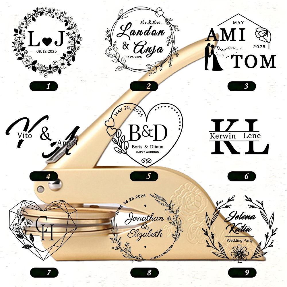 DIY LOGO Design Custom Embosser Stamps Book Wedding Personalized Embossing Stamp Custom Handheld