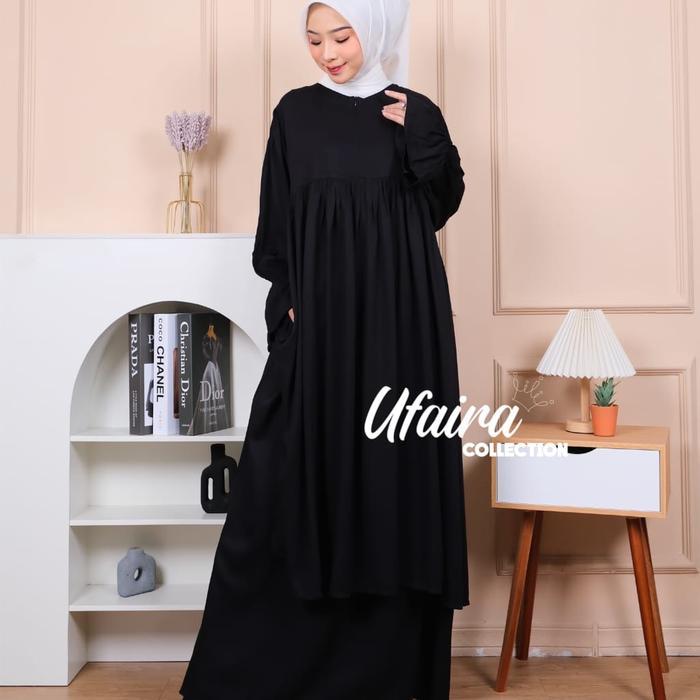 Ufaira Shop ~ Haliza Set Malay Setelan Rok Dan Tunik + Bross Terpercaya