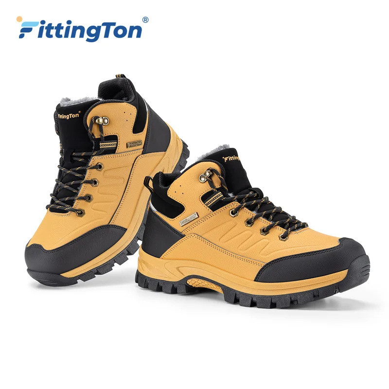 Snow Boots Wide Men'S Winter Boots Thick Warm Anti-Slip Lightweight Comfortable Fur Lined Boots