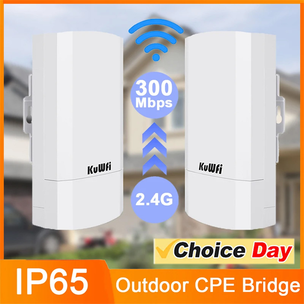 KuWFi Outdoor Wifi Router 300Mbps Powerful Wireless /Wifi Bridge Long Range Extender 2.4Ghz 1KM Wifi