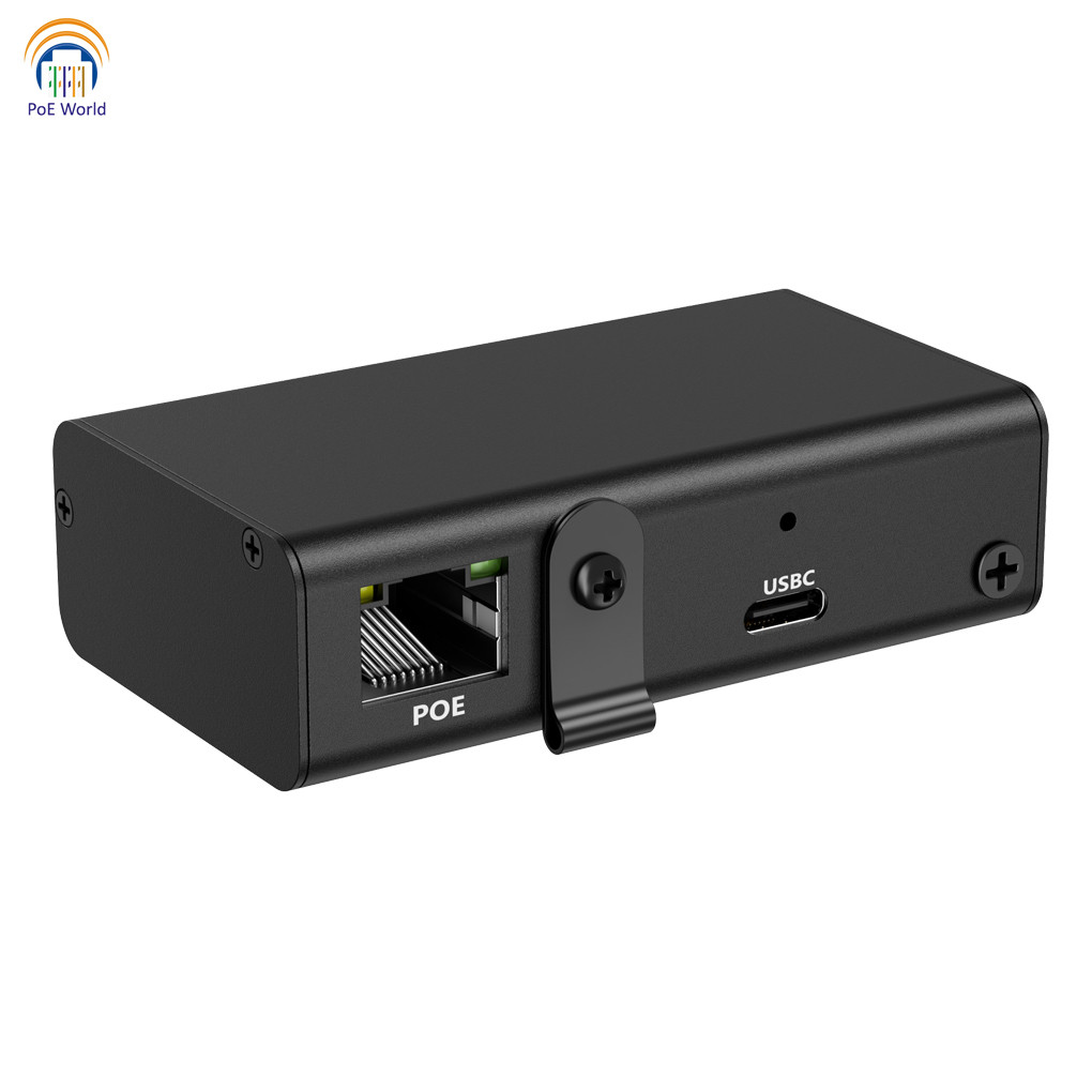 TERBARU New Gigabit PoE+ 802.3at to USB-C Power+ Wired Data Delivery with 25 Watt Output USBC Compat
