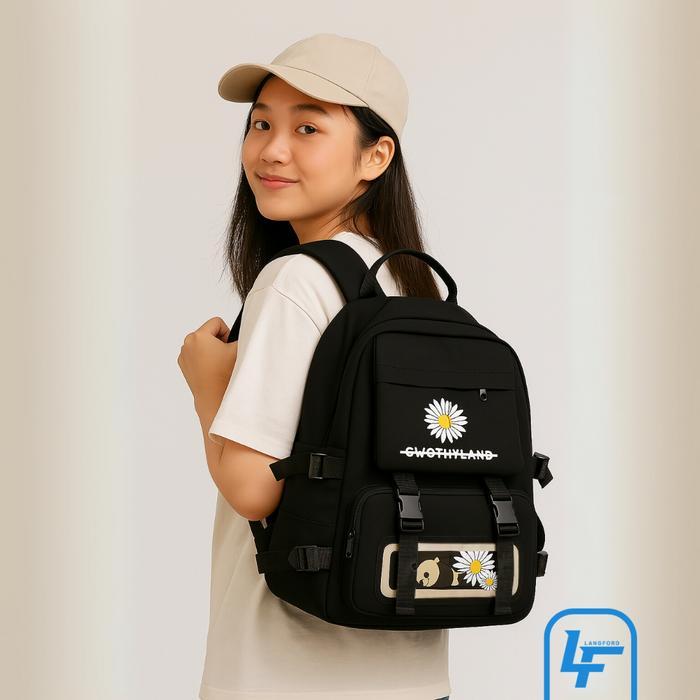 Sedia LANG FORD - Kiyowo / Tas Ransel Sekolah / Tas Ransel Wanita Remaja / Tas Hangout / Backpack