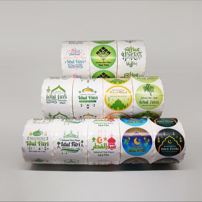 Sticker Selamat Idul Fitri Label Toples Dus Lebaran 4,5cm 500 pcs/roll